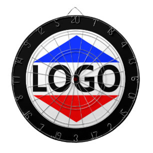 Aangepast logo-afbeelding met ronde zwarte rand dartbord