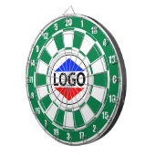 Aangepast logo-afbeelding op groen en wit dartbord (Voorkant Rechts)