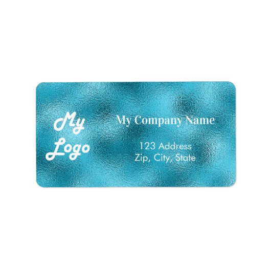 Aangepast logo afbeelding zee blauw metaal etiket (Voorkant)