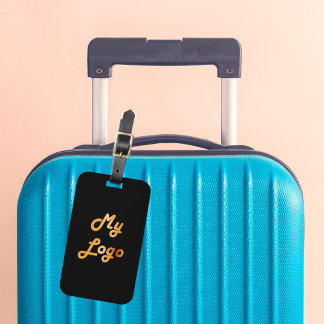 Aangepast logo afbeelding zwart goud bagagelabel