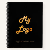 Aangepast logo afbeelding zwart goud notitieboek (Voorkant)