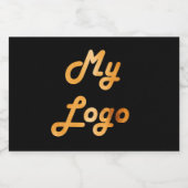 Aangepast logo afbeelding zwart goud sparkling wijnetiket (Enkel label)