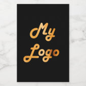 Aangepast logo afbeelding zwart goud wijn etiket (Enkel label)