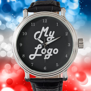 Aangepast logo afbeelding zwart horloge