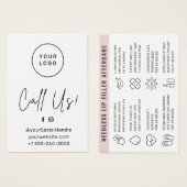Aangepast Logo Alle kleurennaalden Lip Filler Afte Visitekaartje (Voorkant /achterkant)