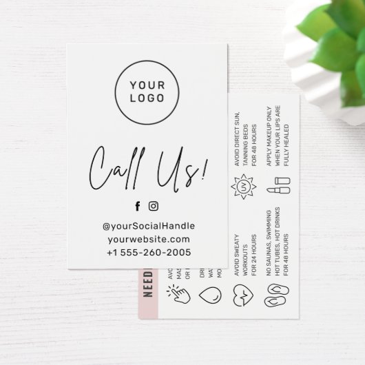 Aangepast Logo Alle kleurennaalden Lip Filler Afte Visitekaartje (Bureau)