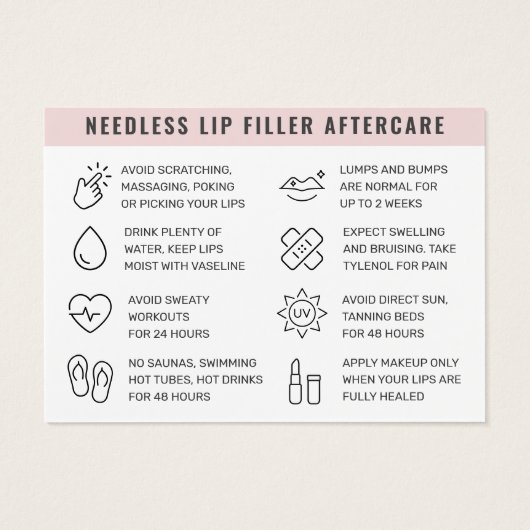 Aangepast Logo Alle kleurennaalden Lip Filler Afte Visitekaartje (Achterkant)