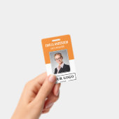 Aangepast Logo Basic Employee Photo Oranje Badge (Handheld)