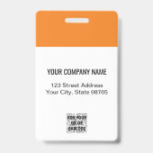 Aangepast Logo Basic Employee Photo Oranje Badge (Back)