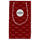 Aangepast logo bedankpatroon rood klein cadeauzakje (Voorkant)