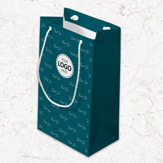 Aangepast logo Bedankt motief turkoois Klein Cadeauzakje