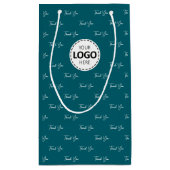 Aangepast logo Bedankt motief turkoois Klein Cadeauzakje (Achterkant)