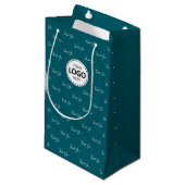 Aangepast logo Bedankt motief turkoois Klein Cadeauzakje (Voorkant Gekanteld)