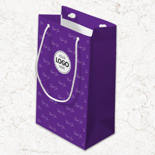 Aangepast logo bedankt patroon paars klein cadeauzakje