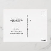 Aangepast logo Bedankt Script Klantwaardering Folie Uitnodiging Briefkaart (Achterkant)