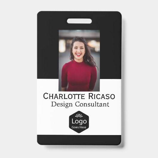 Aangepast Logo bedrijf, aangepast rood zwart Badge (Voorzijde)