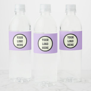 Aangepast logo bedrijf lila zakelijk waterfles etiket