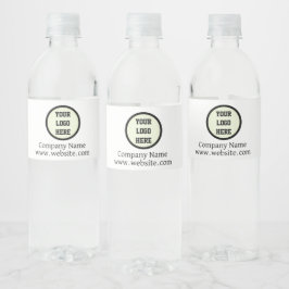 Aangepast logo bedrijf zwart-wit zakelijk bedrijfs waterfles etiket