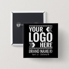Aangepast logo, bedrijfs- of merklogo gepersonalis vierkante button 5,1 cm