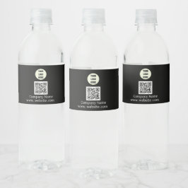 Aangepast Logo Bedrijfs Zwart QR Code Waterfles Etiket