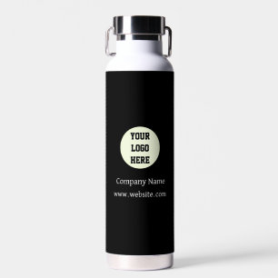 Aangepast logo Bedrijfs Zwart Zakelijk Waterfles