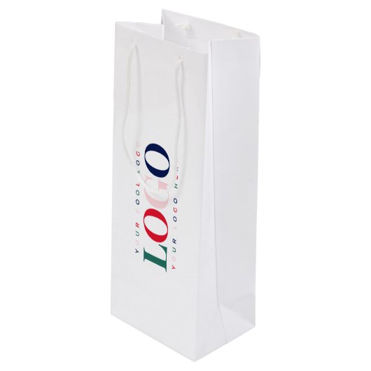 Aangepast Logo bedrijfscorrectangle Wijn Cadeautas (Voorkant Gekanteld)