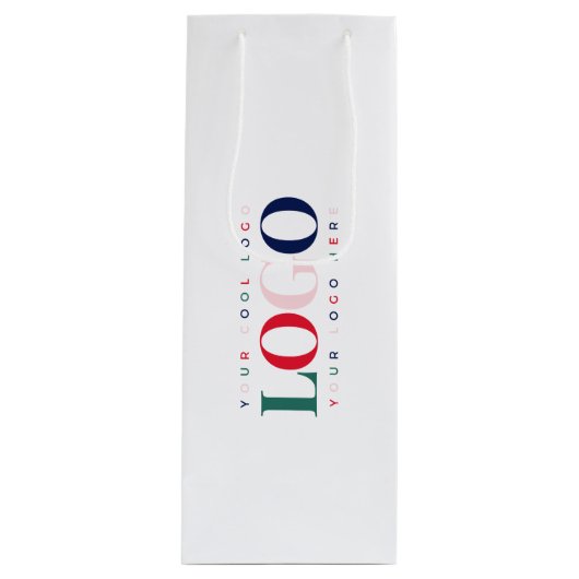 Aangepast Logo bedrijfscorrectangle Wijn Cadeautas (Voorkant)