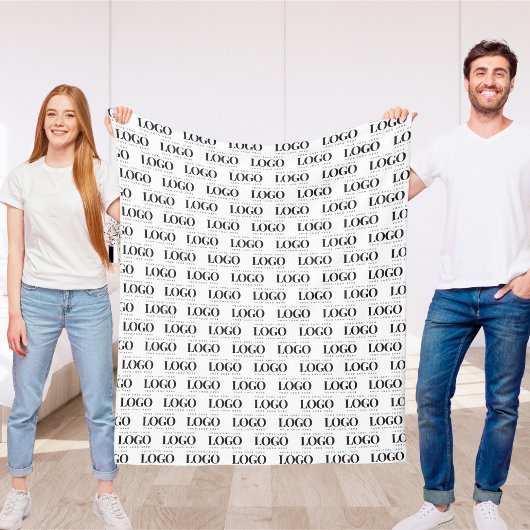 Aangepast Logo bedrijfspatroon voor rechthoek Fleece Deken