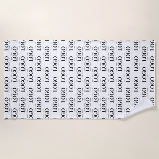 Aangepast Logo bedrijfspatroon voor rechthoek Strandlaken (Voorkant)