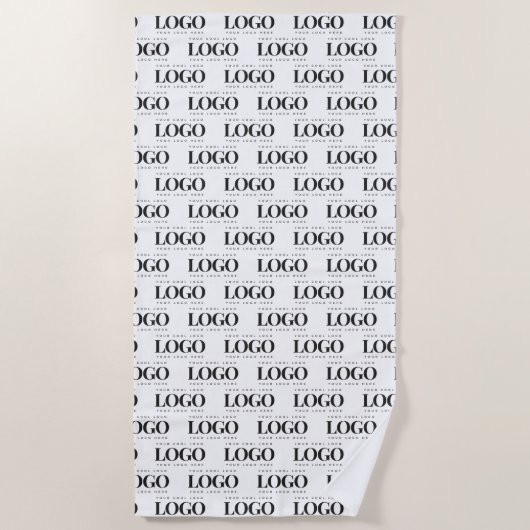 Aangepast Logo bedrijfspatroon voor rechthoek Strandlaken (Voorkant)