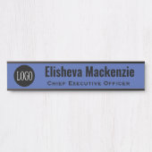 Aangepast Logo Blauw Kantoor Deurnaam Bord Deurbordje (Voorkant)