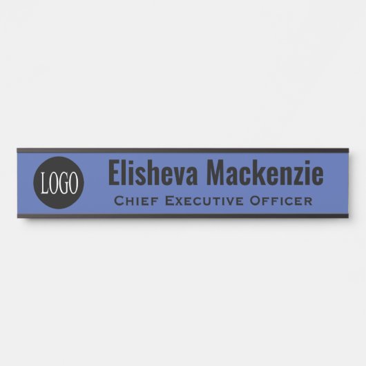 Aangepast Logo Blauw Kantoor Deurnaam Bord Deurbordje (Voorkant)