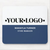 Aangepast Logo Blauw Muismat (Voorkant)