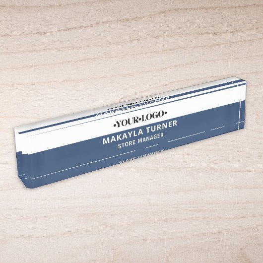 Aangepast Logo Blauw Naambordje