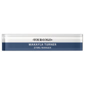 Aangepast Logo Blauw Naambordje (Voorkant)