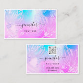 Aangepast Logo Blauw roze Lijst QR-code aanjager Visitekaartje (Voorkant / Achterkant)