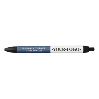Aangepast logo blauw zwarte inkt pen