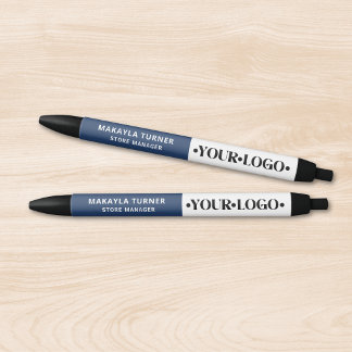 Aangepast logo blauw zwarte inkt pen