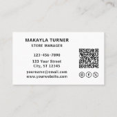 Aangepast Logo Blauwe QR Code Sociale Iconen Visitekaartje (Achterkant)