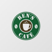 Aangepast logo-blikbord voor koffiewinkel raamsticker (Vel)