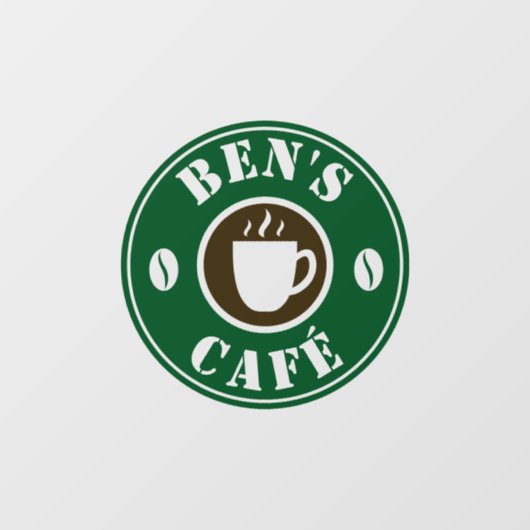 Aangepast logo-blikbord voor koffiewinkel raamsticker (Vel)