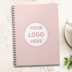 Aangepast logo Blush Roze Professionele Zakelijke Notitieboek
