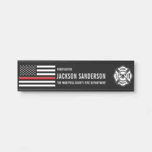 Aangepast logo brandweer Firefighter Badge Deurbordje