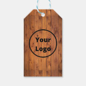 Aangepast logo bruin hout cadeaulabel (Voorkant)