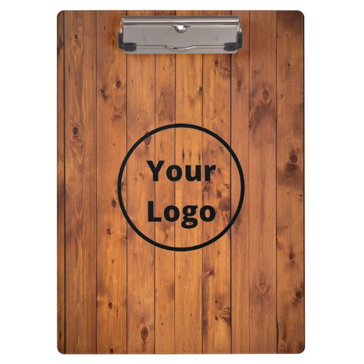 Aangepast logo bruin hout klembord (Voorkant)