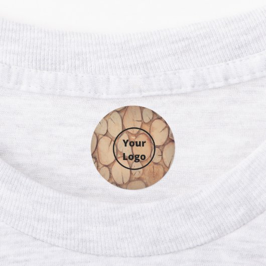 Aangepast logo bruine boomstam werknemer labels (Aangebracht)