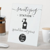 Aangepast Logo Business Safety Sanititing Station Reclamebord Met Voetstuk (Insitu)