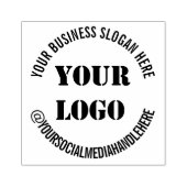 Aangepast Logo Business Slogan Social Media Handva Rubberstempel (Afrduk)