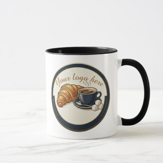 Aangepast Logo Cafe Croissant Mok (Rechts)