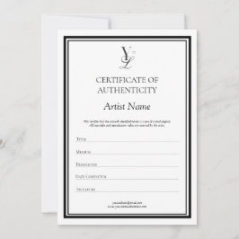Aangepast Logo Certificaat van echtheid Bedankkaart